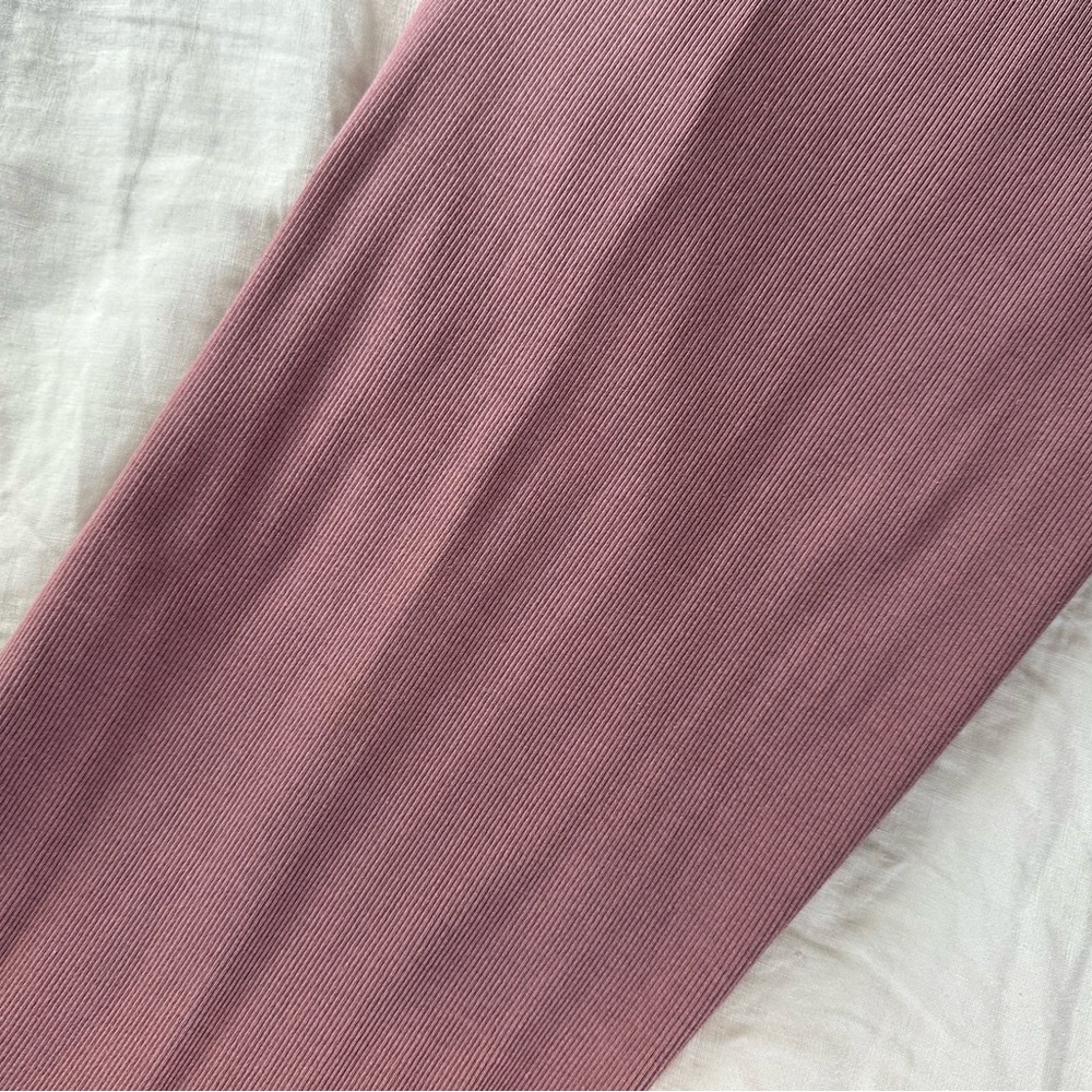Fitted High-Neck Rib-Knit Midi Dress - Picture 4 of 6